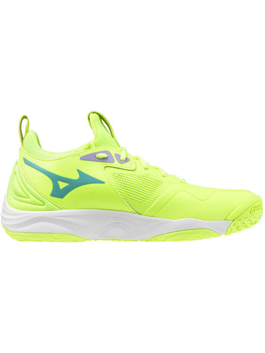 Mizuno Wave Momentum 3 Ανδρικά Αθλητικά Παπούτσια Βόλεϊ Λάιμ / Μαύρο / Γαλάζιο