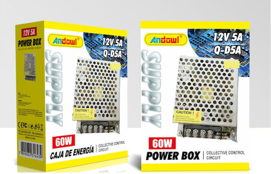 Andowl Τροφοδοτικό LED Ισχύος 60W με Τάση Εξόδου 12V