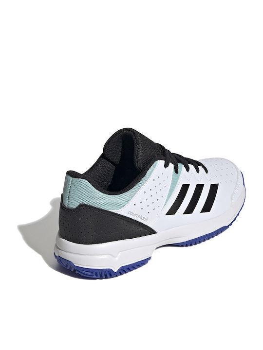 Court Stabil Jr Kids Sports Shoes Volleyball with Laces Cloud White / Core Black / Lucid Blue
