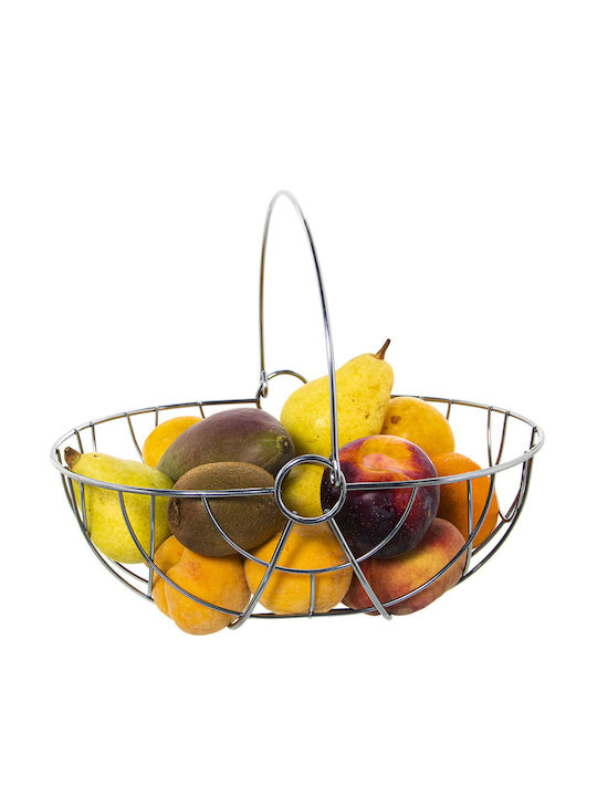 Alexandra House Living Fruit Bowl Metallic Silver 29x22x12cm