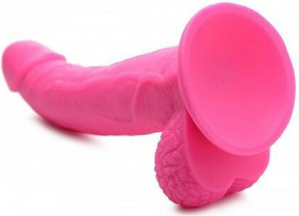 XR Dildo με Όρχεις και Βεντούζα Ροζ