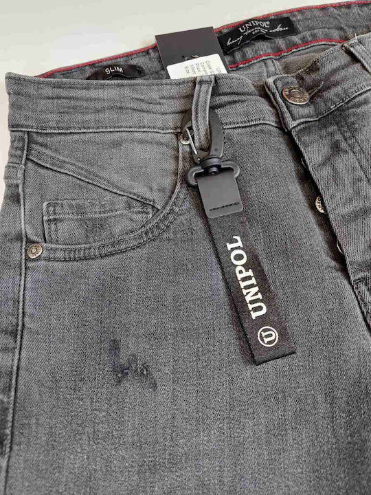 Ανδρικό Παντελόνι Τζιν Ελαστικό Slim Fit Γκρι