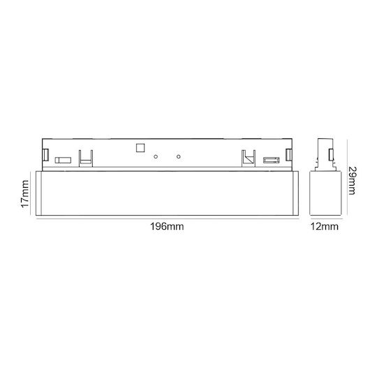 Aca Commercial Linear LED Ceiling Light 10W Natural White 19.6cm