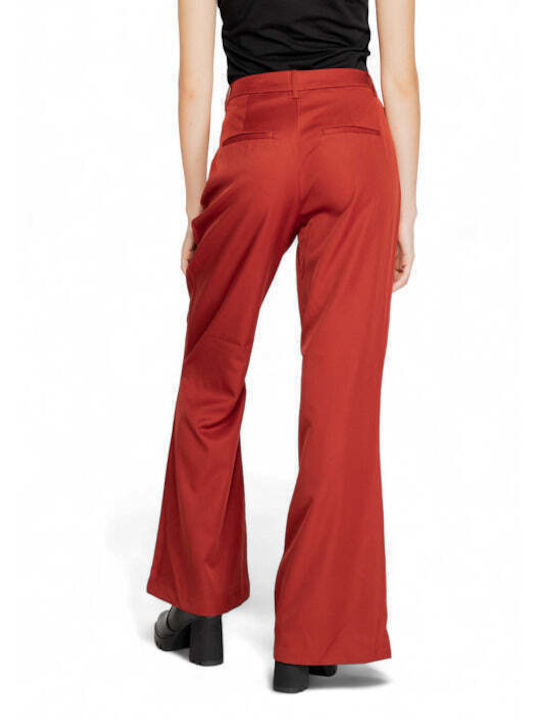 Vero Moda Women's Fabric Trousers Red