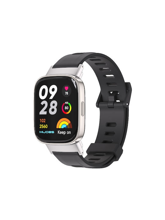 Mijobs Flat Hole Breathable Strap Silicone Black (Redmi 3)