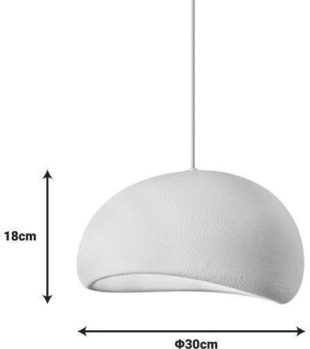 Pakketo Zulcere Κρεμαστό Φωτιστικό Λευκό με Ντουί E27 30x18x27εκ.