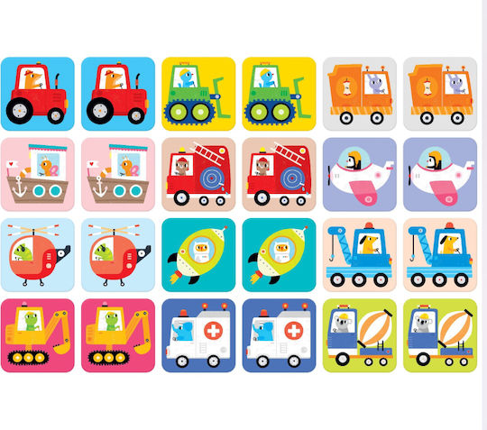 Επιτραπέζιο Παιχνίδι Memo Vehicles 2+ Ετών (EN) Banana Panda