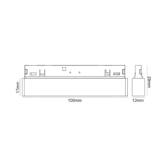 Aca Commercial Linear LED Ceiling Light 5W Natural White 10cm