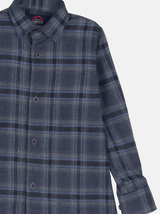 Joyce Kids Checked Shirt Navy Blue