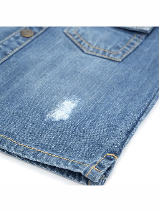 Παιδικό Πουκάμισο Μακρυμάνικο Τζιν Denim