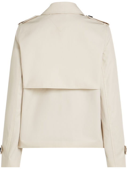 Damen Ecru Trenchcoat Oversized