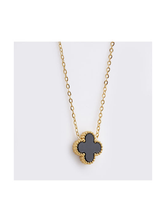 Necklace with design Flower from Gold Plated Steel