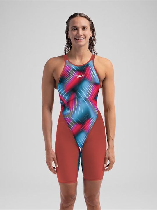Speedo Fastskin Lzr Pure Valor 2.0 Openback Kneeskin 15859H784 Femeiesc Costum de Baie de Competiție Întreg pentru Înot Roșu