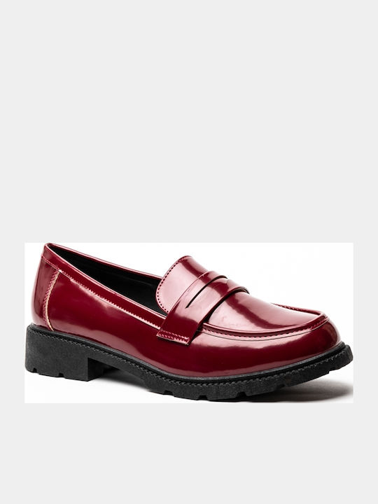 Miss Belgini Patent Loafers Bordeaux