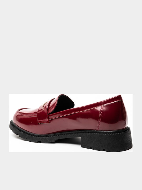Miss Belgini Patent Loafers Burgundy