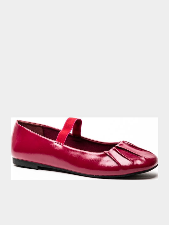 Miss Belgini Pleated Ballet Flats Red Miss Belgini Pleated Ballet Flats Red