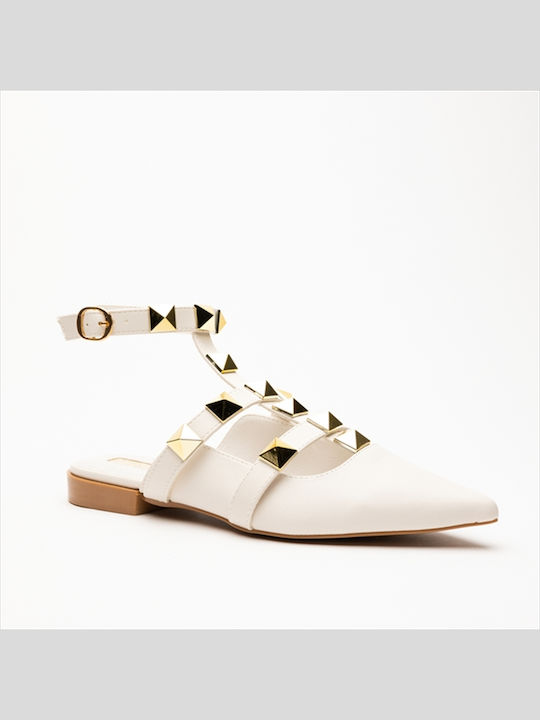 Miss Belgini Ballerinas With strap White