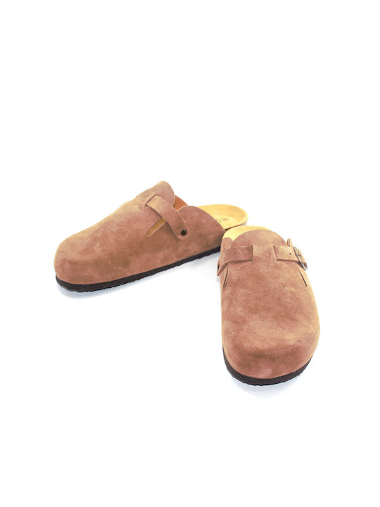 Plakton Men's Leather Slippers Afelpado Vison