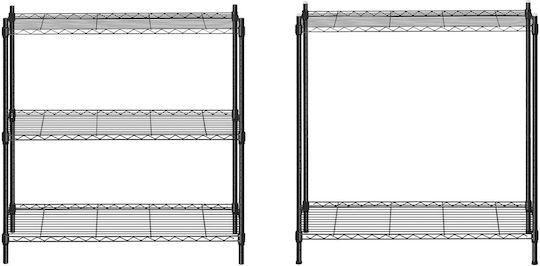 Wire Shelving Unit Openwork Black Color 180x90x35cm Up To 150kg