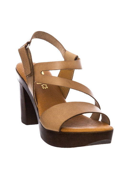 Marila Footwear Leather Women's Sandals Cigar