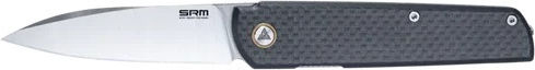 Сгъваем нож Srm 408l-kb дръжка G10 въглеродно покритие стомана 14c28n