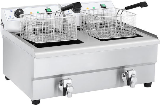 Double Chamber Commercial Deep Fryer Taps 230v 2x16l