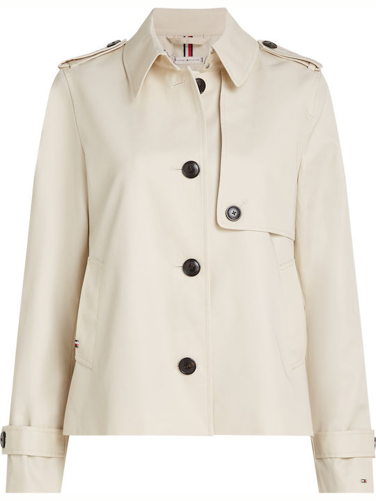 Damen Ecru Trenchcoat Oversized