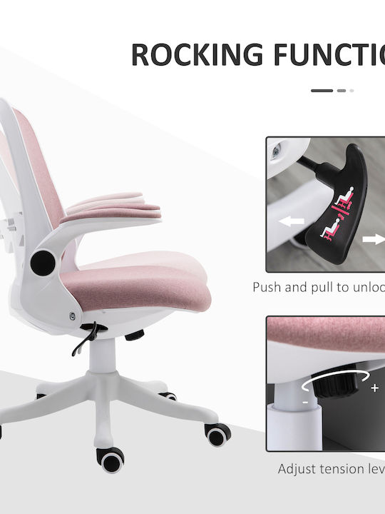 Vinsetto Bürostuhl mit Neigen Weiß und Rosa