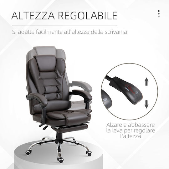 HomCom Καρέκλα Διευθυντική Καφέ