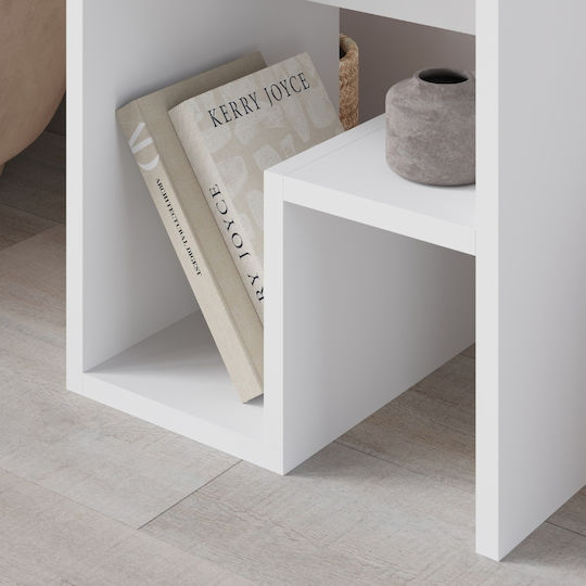 Rectangular Side Coffee Table Bon Wooden White W40xL35xH40cm