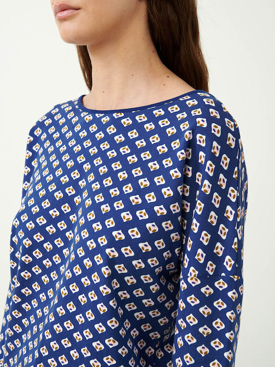 Vamp Winter Women's Pyjama Top Blue Print