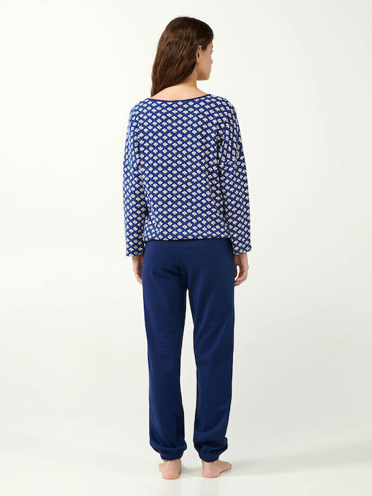 Vamp Winter Women's Pyjama Top Blue Print