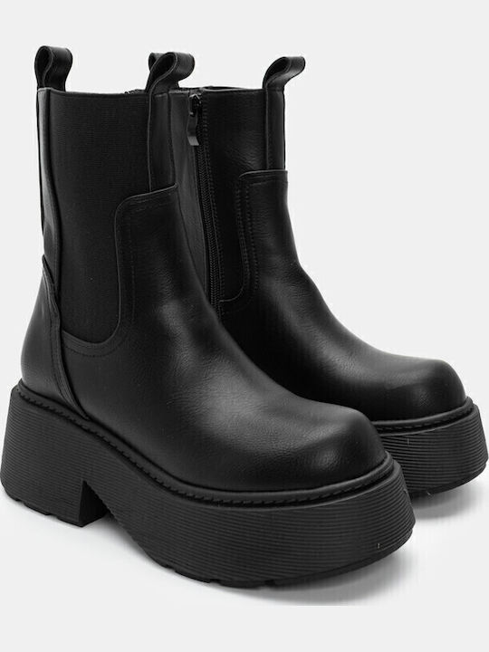 Wildleder Stiefeletten Damen Schwarz