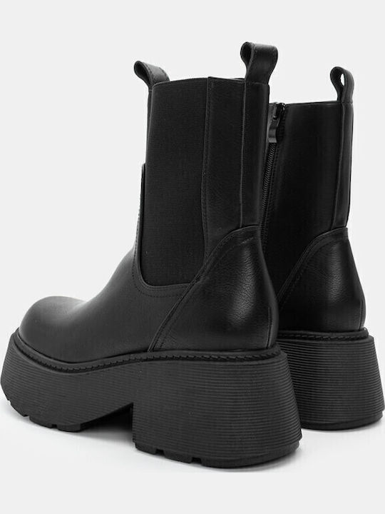 Wildleder Stiefeletten Damen Schwarz