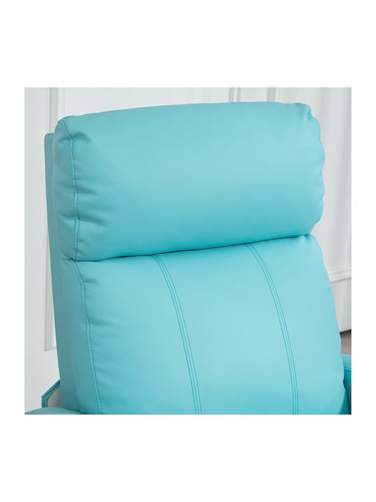 Relaxsessel Friseurwaschbecken mit Fußhocker aus Kunstleder Blue 68x88x98cm