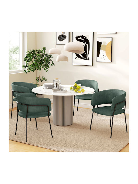 Kitchen Fabric Armchair Green 57x53x73cm 2pcs