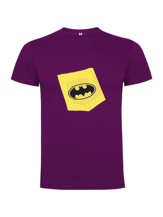 Iconic Batman Logo: Detail+ T-shirt Batman Lila Baumwolle