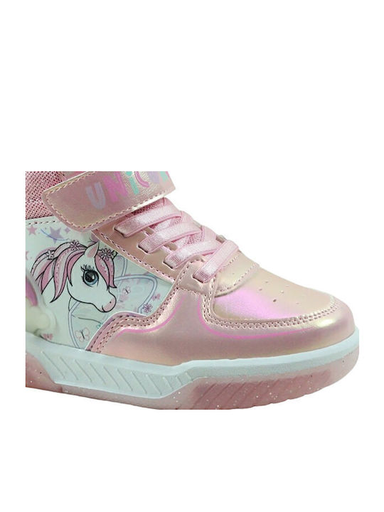 Unicorn Παιδικά Sneakers High με Σκρατς Ροζ