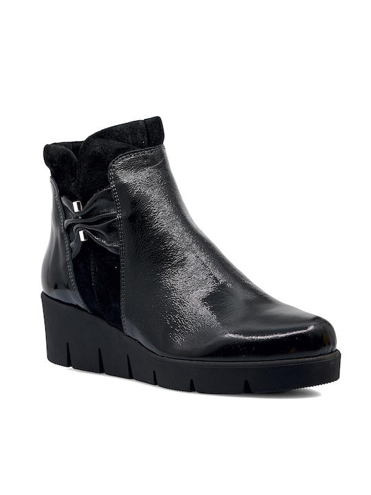 Softies Leather Women's Ankle Boots Platform Black