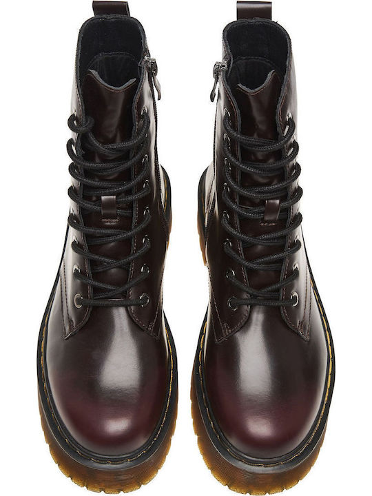 Stiefeletten Damen Burgundisch