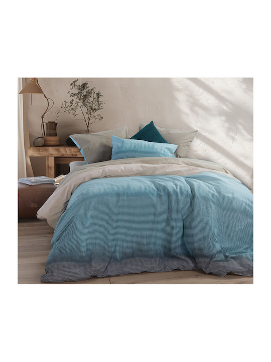 Nef-Nef Homeware Duvet Cover Set Cotton Single with Pillowcase 170x240 Honor Petrol