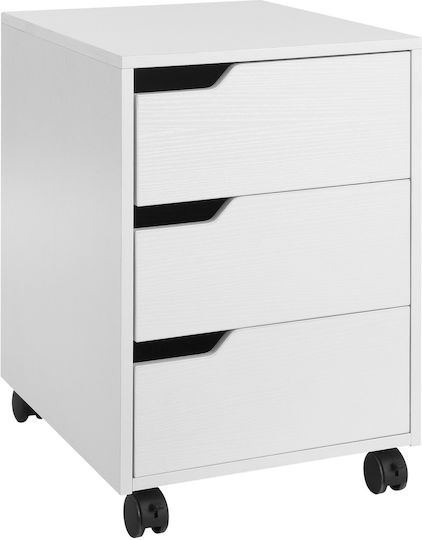 Συρταριέρα Γραφείου από MDF & Μέταλλο Λευκό 40x50x57.5cm