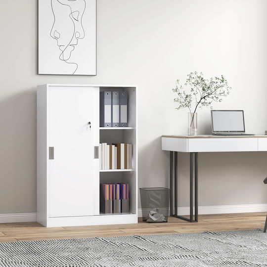 Kabinett Büro mit Schloss White 836-186WT 80x40x120cm