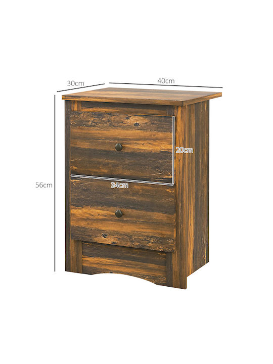 Wooden Brown Bedside Table 40x30x56cm