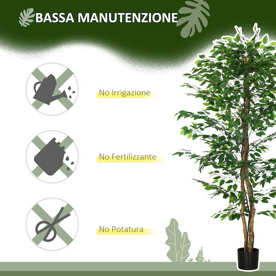 Künstlicher Baum für den Außenbereich Ficus Lyrata Grün 180cm HomCom