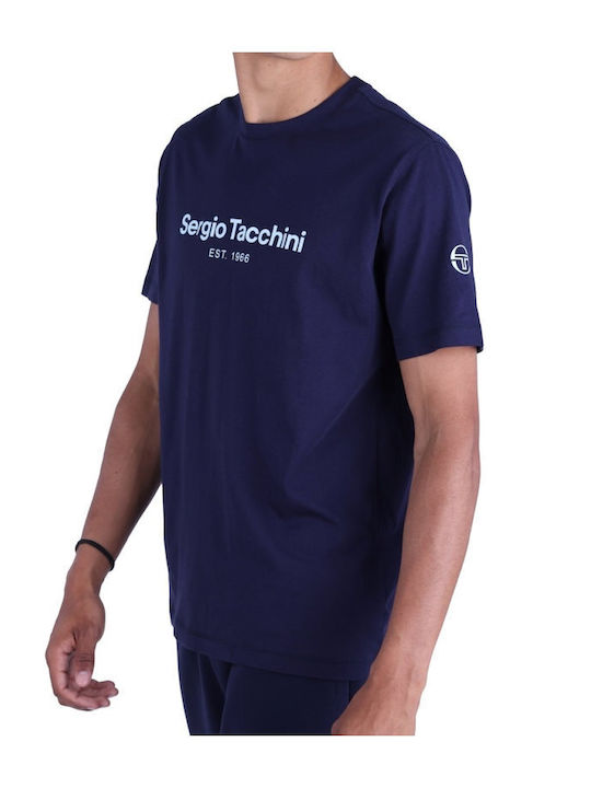 Sergio Tacchini Men's Short Sleeve Blouse Navy Blue