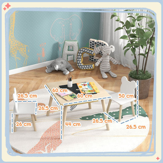 Kinder Tischset mit Stühlen Weiß 312-119V80ND Aiyaplay