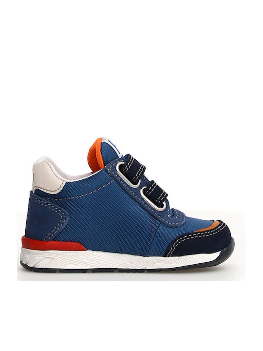 Kids Sneakers High with Scratch Navy Blue