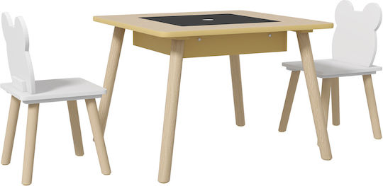 Kinder Tischset mit Stühlen Weiß 312-119V80ND Aiyaplay