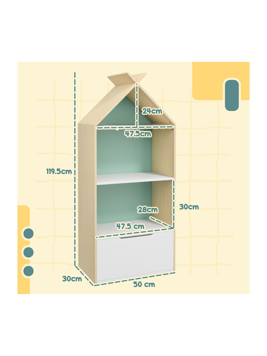 Bibliotecă pardoseală Lemn Verde 50x30x119.5cm